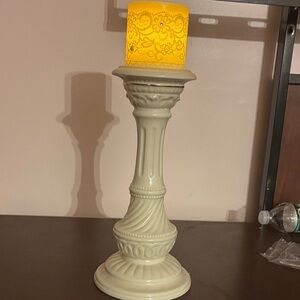 Lenox Cream Candle Holder with LED Light